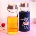 Eco friendly heat resistant glass sport handy bottle